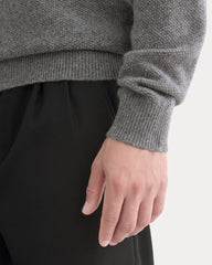 Henley in Wool Cashmere | Heather Charcoal