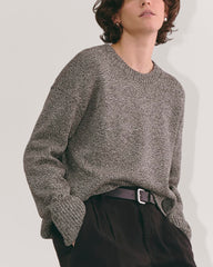 The Boxy Sweater in Everyday Cotton | Canvas / Black Twist
