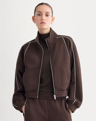 Luxe Fleece Track Jacket | Dark Chocolate