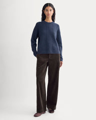 Cashmere Herringbone Sweater | Indigo