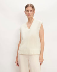 The Alpaca V-Neck Vest | Snow