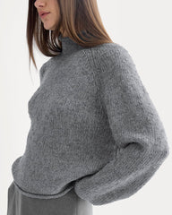 Rollneck Sweater | Heather Grey/Twist