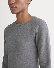 Slim-Fit Crew in Cozy Waffle | Heathered Charcoal