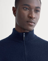 Cashmere Quarter Zip Sweater | Navy