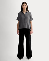 The Boxy Shirt in Washable Silk | Graphite