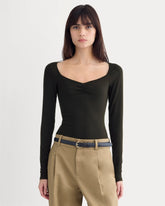 Sweetheart-Neck Top in Butterluxe | Black