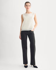 Sleeveless Top in Cotton-Silk Organza | Parchment