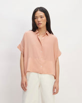 The Boxy Shirt in Washable Silk | Blush Pink