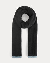 Plush Alpaca Scarf | Black/ Skyway