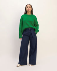 The Boxy Sweater in Everyday Cotton | Grass Green