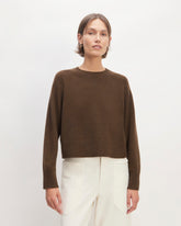 The Boxy Crew in Cashmere | Heather Cocoa