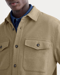 Heavyweight Waffle Twill Overshirt | Dark Heathered Camel
