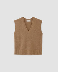 The Alpaca V-Neck Vest | Tiger's Eye