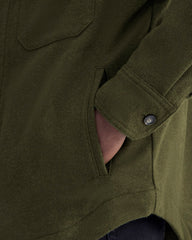 Heavyweight Waffle Twill Overshirt | Heathered Green