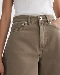 The A-Line Denim Short | Garment-Dyed Chocolate