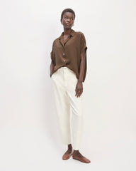 The Boxy Shirt in Washable Silk | Cocoa