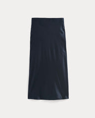 Slip Skirt in Silk Charmeuse | Navy