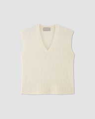 The Alpaca V-Neck Vest | Snow