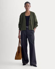 The Boxy Cardigan in Everyday Cotton | Dark Green