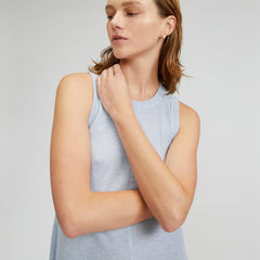 The Organic Cotton Waffle Tank Dress | Heathered Periwinkle