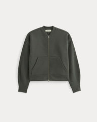 Luxe Fleece Bomber Jacket | Washed Black