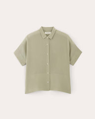The Boxy Shirt in Washable Silk | Seagrass