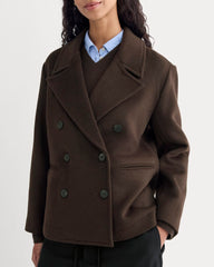 ReWool Short Peacoat | Dark Chocolate