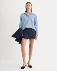 Oversized Pique Polo | Soft Blue