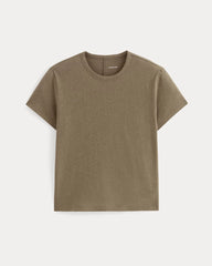 The Box-Cut Tee in Cotton Linen | Deep Taupe