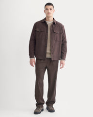 Heavyweight Waffle Twill Overshirt | Heather Earth Brown