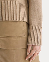 The Boxy Sweater in Everyday Cotton | Dark Heathered Camel