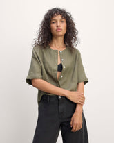 The Bib Shirt in Linen | Kalamata
