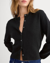 Cashmere Cropped Cardigan | Black