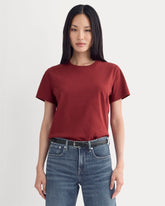 The Box-Cut Tee in Essential Cotton | Merlot | No Pocket