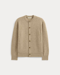 Luxe Merino Crew Cardigan | Heather Gravel