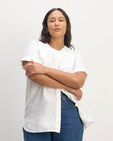 The Bib Shirt in Linen | White