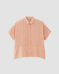 The Boxy Shirt in Washable Silk | Blush Pink