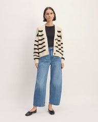 The Boxy Cardigan in Everyday Cotton | Canvas / Black