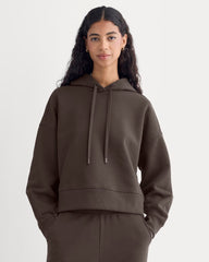 Cropped Luxe Fleece Hoodie | Dark Chocolate
