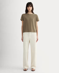 The Box-Cut Tee in Cotton Linen | Deep Taupe