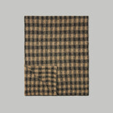The Alpaca Patterned Scarf | Tobacco Brown / Heather Black Buffalo Check