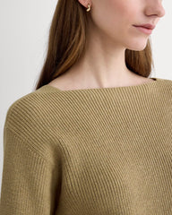 The Boatneck Top in Everyday Cotton | Dark Heathered Camel
