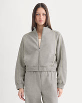 Luxe Fleece Track Jacket | Vintage Heather Grey