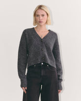 The Boxy Cardigan in Alpaca | Dark Charcoal
