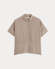 The Boxy Shirt in Washable Silk | Burnt Sugar