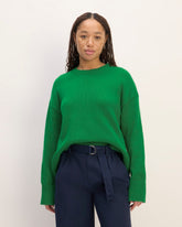 The Boxy Sweater in Everyday Cotton | Grass Green