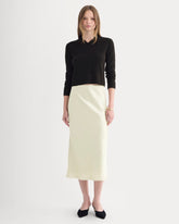 Slip Skirt in Silk Charmeuse | Bone