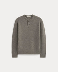 Henley in Wool Cashmere | Heather Charcoal