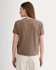The Box-Cut Tee in Essential Cotton | Mocha | Pocket