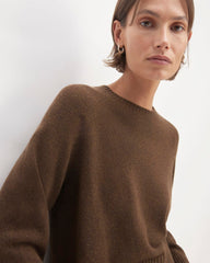 The Boxy Crew in Cashmere | Heather Cocoa